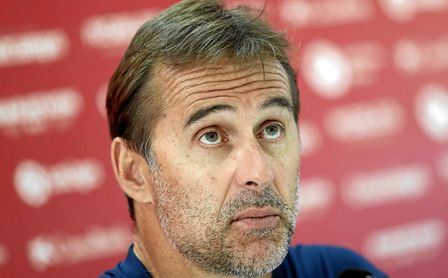 Lopetegui, en sala de prensa. Lopetegui, en sala de prensa.