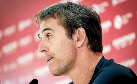 Julen Lopetegui, en una rueda de prensa. Julen Lopetegui, en una rueda de prensa.