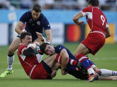 61-0. Escocia arrolla a Rusia, que abandona Japón sin una sola victoria 61-0. Escocia arrolla a Rusia, que abandona Japón sin una sola victoria