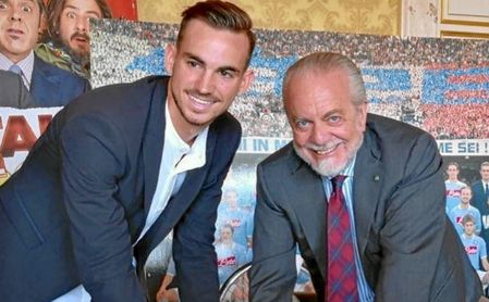 El exbético Fabián, junto a De Laurentiis. El exbético Fabián, junto a De Laurentiis.