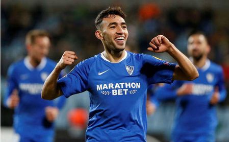 Munir anoche celebrando un gol. Munir anoche celebrando un gol.