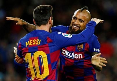 Un lujo de Arturo Vidal en el gol de Messi Un lujo de Arturo Vidal en el gol de Messi