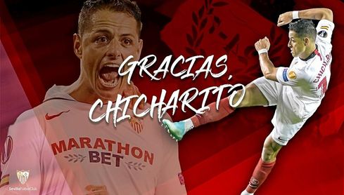 Así ha despedido el Sevilla Fútbol Club a Chicharito. Así ha despedido el Sevilla Fútbol Club a Chicharito.