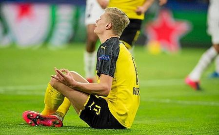 Haaland celebra uno de los dos tantos logrados ante el PSG en octavos de Champions. Haaland celebra uno de los dos tantos logrados ante el PSG en octavos de Champions.