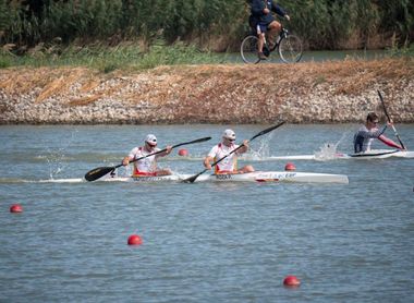 Pleno español en K2 500 m. masculinos: oro y plata Pleno español en K2 500 m. masculinos: oro y plata