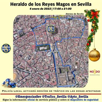 Así es el recorrido y horario del Heraldo Real de Sevilla para este martes