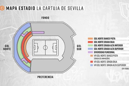Reparto de localidades para la afición valencianista en el Estadio de La Cartuja. 