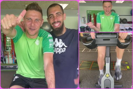 "Viva el Betis y viva tú"; Joaquín cambia el tenis por la bici para felicitar a Juanpe López por su 'maglia rosa'